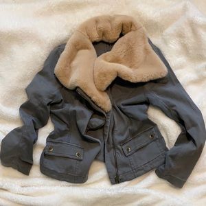 Lightweight Jacket w/ Faux Fur Collar